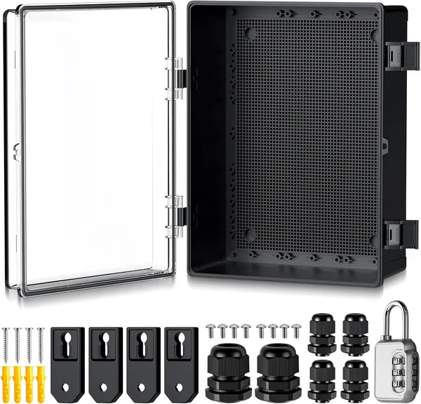 EYPINs wasserdichte Verteilerkasten IP67, Verbinderbox aus ABS-Kunststoff, Outdoor Steckdosenkasten, Elektrischer Kasten