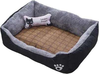 FA PLUS Sofa Dog Bed – Small Luxury Pet Bed with Cooling Mat & Toy