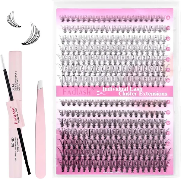 Fadlash Individual Eyelash-kluster Kit 0.07D krullad 8-16mm 10D + 20D Eyelash-extansion, Best Price