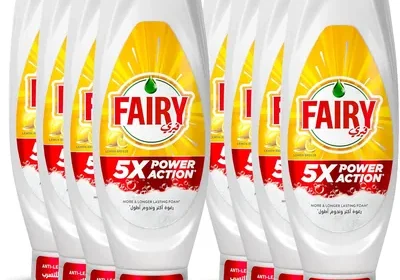 Fairy 5X Power Action Lemon Dishwashing Liquid Soap, 730ml - Pack of 8 | 59% Off in Qatar