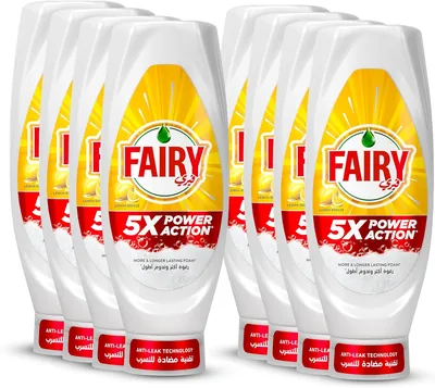 Fairy 5X Power Action Lemon Dishwashing Liquid Soap, 730ml – Pack of 8 | 59% Off