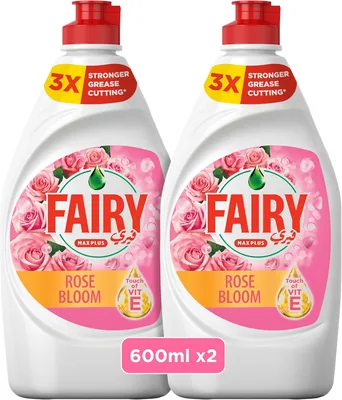 Fairy Dishwashing Liquid, Rose Bloom, 2x600ml 23% Off
