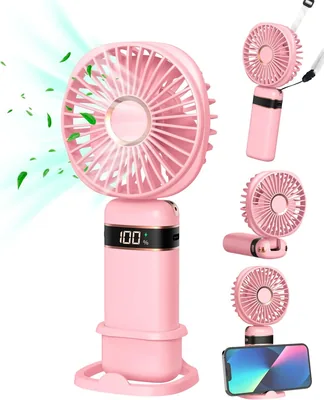 FAPPEN Handheld Fan, Faltenfähiger Mini-Lüfter mit Basis und Lanyard, Best Deal