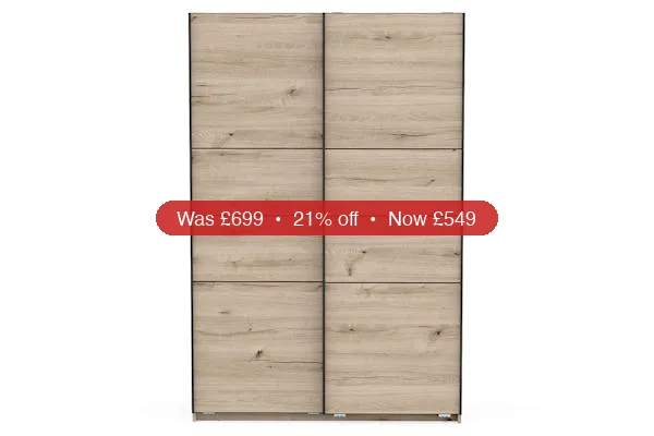 Fast Sliding Door Wardrobe | 2 Doors | Oak Effect | 1.2m – 21% Off