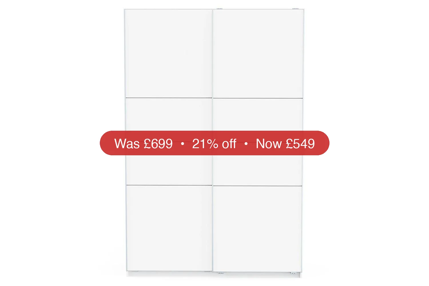 Fast Sliding Door Wardrobe | 2 Doors | White | 1.2m – 21% Off