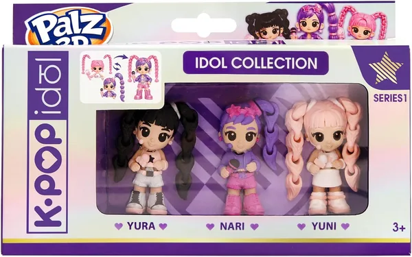 Figuras coleccionables 3D K-POP IDOL PALZ Yura, Nari, Yuni – Mejora tu colección con estos personajes altamente articulados
