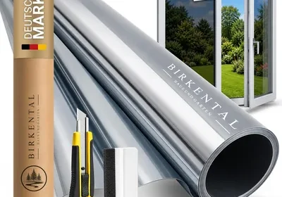 Film de protection solaire Birkental pour fenêtres, intérieur et extérieur, anti-UV, réfléchissant, écran de confidentialité opaque, adhésif (90 x 200 cm) in Belgium