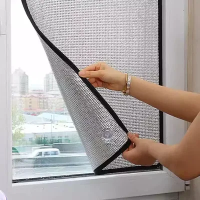 Film réfléchissant au chaleur, feuilles d’aluminium de 8 mm, autocollant isolant thermique, film de protection contre le soleil noircissant, avec surbrillance