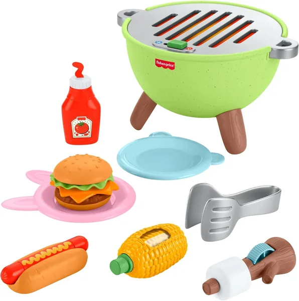 Fisher-Price Vriendschap Bos Activiteit Gril, 14-delige Speelset met Voedselthema voor Rollenspelen bij Toddlers – 52% Korting