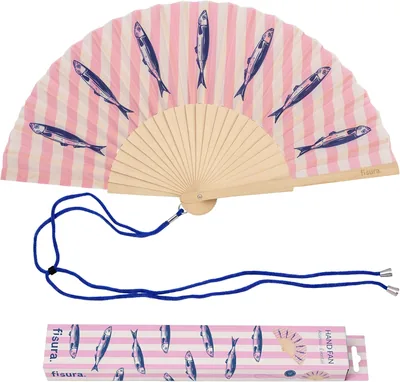 Fisura Original jeune imprimé ventilateur – ventilateur en bois coloré à la mode – ventilateur cadeau – ventilateur suspendu – 42,5 x 23 cm