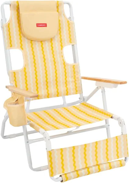 Flamingueo Strandstol – Freestanding 5 Modi – Huvud- och Armhållplatser – Füootvägar i 3 Positioner – Rucksäcktyp – Termisk