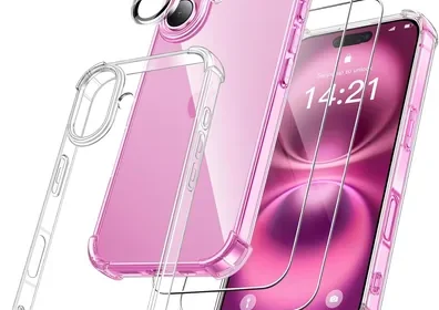FLLAO 4 en 1 Étui pour iPhone 16 avec 2 Verres Trempés et 1 Protecteur de Caméra, [Mousse d'Air Intégrée] Anti-choc Anti-rayures - 17% de Réduction in France