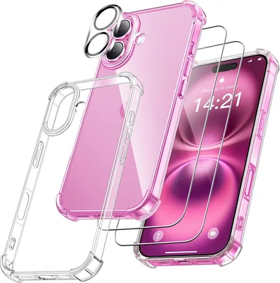 FLLAO 4 en 1 Étui pour iPhone 16 avec 2 Verres Trempés et 1 Protecteur de Caméra, [Mousse d’Air Intégrée] Anti-choc Anti-rayures – 17% de Réduction
