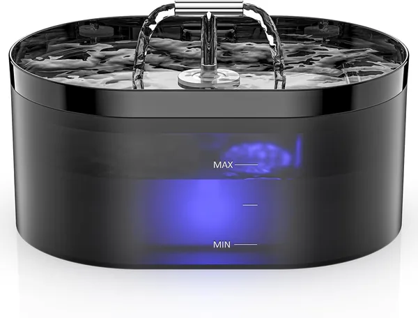 Fontaine automatique pour chat – 2.2L – Dispenseur d’eau avec LED – Super silencieuse, pour chats et autres animaux de compagnie