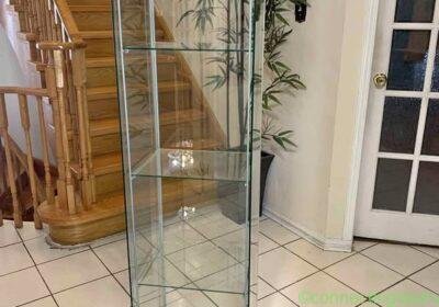 Free ad: Four-sided glass display case, 40x35x163 cm in Toronto. Four-sided glass display case, 40x35x163 cm in Toronto