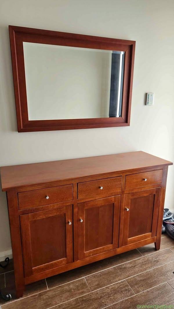FREE – Solid wood buffet & mirror
