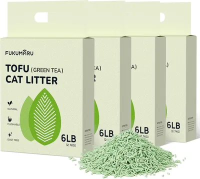Fukamaru Tofu Cat Litter 10.8 kg – Arena para Gatos con Formación de Bolas, Control de Olores con Aroma a Té Verde, Sin Polvo y Fácil de Agregar