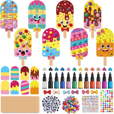 Funrous 48 Sets Ice Cream Crafts Kit – DIY Hanging Ornaments