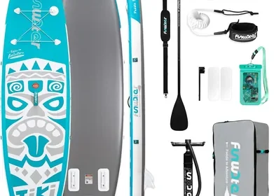 Free ad: FunWater Tavola da Surf Gonfiabile con Pinne, Cintura di Sicurezza, Pompa Manuale, Paddle, Zaino, per Adulti e Bambini in Italy. FunWater Tavola da Surf Gonfiabile con Pinne, Cintura di Sicurezza, Pompa Manuale, Paddle, Zaino, per Adulti e Bambini in Italy