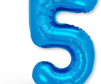 Funxgo Foil Ballon Nr. 5 - Heliumballon, Ballonnummer, Wiederbefüllbarer Ballon - Partydeko für den 5. Geburtstag Kinder in Hungary