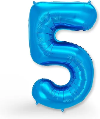 Funxgo Foil Ballon Nr. 5 – Heliumballon, Ballonnummer, Wiederbefüllbarer Ballon – Partydeko für den 5. Geburtstag Kinder