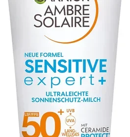 Free ad: Garnier Ambre Solaire Sensitive Expert+ Sonnenschutzmilch mit SPF 50+, sehr leichte und restloses Sonnencreme für helles Haut in Austria. Garnier Ambre Solaire Sensitive Expert+ Sonnenschutzmilch mit SPF 50+, sehr leichte und restloses Sonnencreme für helles Haut in Austria