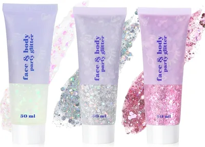 Gel liquide URAQT Mermaid Glitter, gel pour le visage, les cheveux et le corps – Festival Cosmétiques Maquillage Nail Art Long Tenue Sparkling