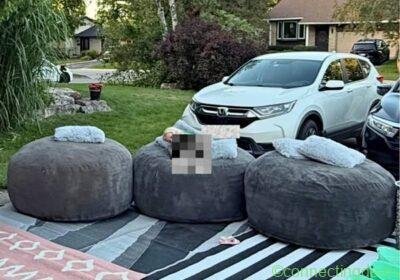 Free ad: Giant bean bag chairs dark grey in Toronto. Giant bean bag chairs dark grey in Toronto