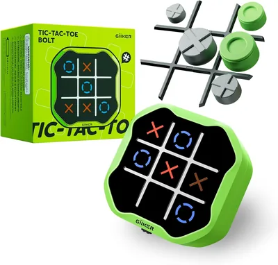 GiiKER Tic Tac Toe Bolt Game 3-in-1 Handheld Puzzle Console Green