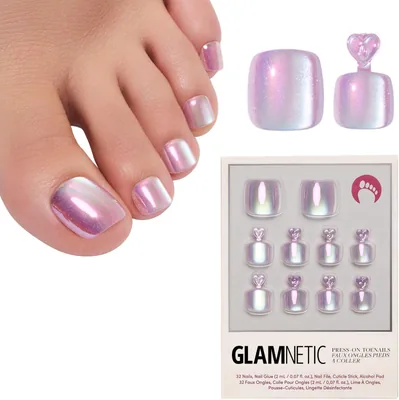 Glamnetic Press On Toenails – Pearlescent Purple Velvet Nails Best Deal