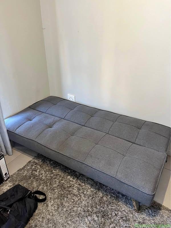 Grey fabric sofa (sleeper couch)