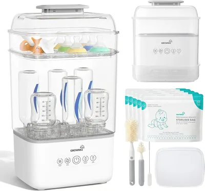 Grownsy Bottle Sterilizer & Dryer – 6 Bottles Capacity, Space Saving, Best Deal