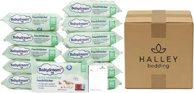Free ad: Halley Bedding Bundle: Babydream Feuchttücher 12 x 80 cm mit Notizbuch | Ohne Duft, mit Aloe Vera und Allantoin. 12er Pack in Hungary. Halley Bedding Bundle: Babydream Feuchttücher 12 x 80 cm mit Notizbuch | Ohne Duft, mit Aloe Vera und Allantoin. 12er Pack in Hungary