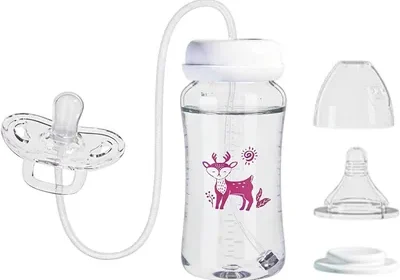 Hand Free Bottle, 300ml Pacifier Feeder, Silicone Baby Bottles, Anti-Colic, For Boys Girls in United Arab Emirates
