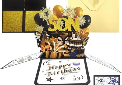 Free ad: Happy Birthday Cards For Son - 3D Pop Up Card with Envelope & Blank Cards, Personalised Gift in Bahrain. Happy Birthday Cards For Son - 3D Pop Up Card with Envelope & Blank Cards, Personalised Gift in Bahrain