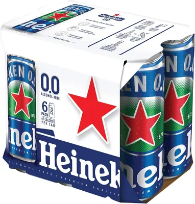 HEINEKEN 0.0 NON ALCOHOL BEER CANS 6 x 250ml Best Deal