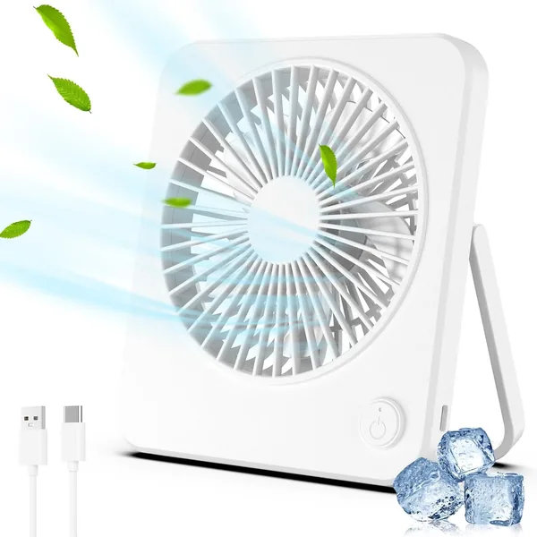 Hianjoo Wentylator USB Mini Cichy, Wentylator Biurkowy 3 Prędkości, Fan na Biuro i Dom, Najlepsza Cena