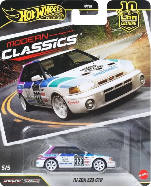 Hot Wheels Mazda 323 GTR 1:64 Escala Premium Coche Juguete con Neumáticos Real Riders y Chasis de Metal, JKF17 – Ahorra un 18%