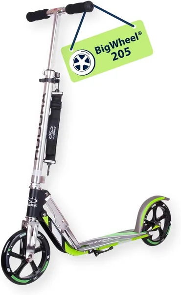 HUDORA BigWheel 205 Roller – Robustes Aluminiumroller – Höhenverstellbar & Falterbarer Stadtroller mit Ständer – Sportliches Kinderroller (34% Rabatt)