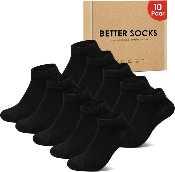 IceReco 10 Paia di Calze Uomo Corte Estate Cotone Sportive Senza Mostra per Corsa Trekking Tennis Elastiche – 5% di Sconto