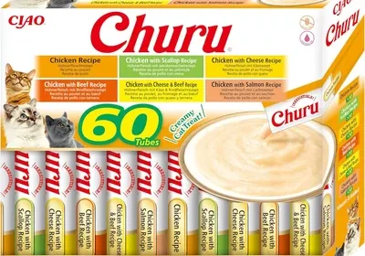 INABA Churu Cats - 6 Recetas Saludables de Pollo - Deliciosos Bocadillos con Textura Suave y Cremosa - Natural, Sin Cereales in Spain
