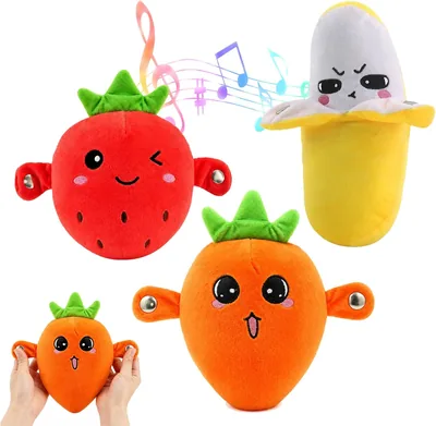 Interactive Banana Toy Set – Sensory Music Plush for Kids, 3 Pcs