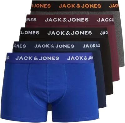 JACK & JONES Jacblack Friday : Pack de 5 Boxers pour Hommes, Noir (Jacblack), Taille Unique