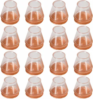 JADUFHU 16 PC Clear Silicone Chair Leg Floor Protectors Best Deal