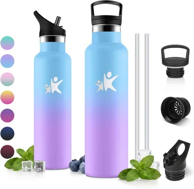 JAPORIA 750ml Bottiglia d’Acqua, Antiscivolo, in Acciaio Inossidabile Termico, con Strofinatoio, BPA-Free, per Sport