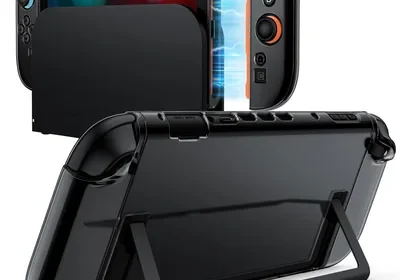 JETech Zwarte Transparante Dockable Case voor Nintendo Switch 2 (2025) 7,9 Inch, Zacht TPU Grip Hoes voor Joy-Con Afneembaar, Slim in Netherlands