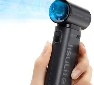 JISULIFE Tragbarer Handventilator mit Turbinenkraft [Bis zu 18 Stunden] 5 Geschwindigkeitsstufen 5000mAh wiederaufladbar Mini Taschendesign Persönlicher Ventilator in Hungary