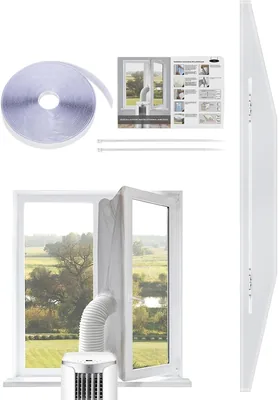 Joint d’étanchéité pour climatiseur fenêtre | Ensemble de blocage de ventilation avec fermeture éclair – Kit d’étanchéité pour maison, chambre à coucher ou appartement