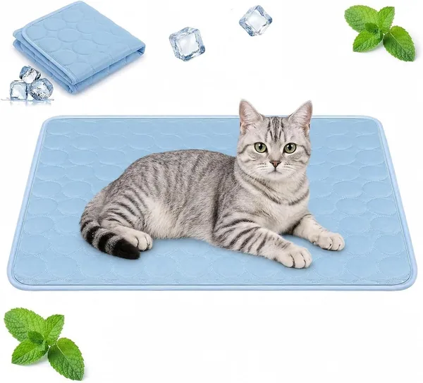 Jovyth 1 x Tappetino per Gatti di Raffreddamento – Cuscino Freddo Regolabile in Seta e Cotone Respirante Protezione Calda