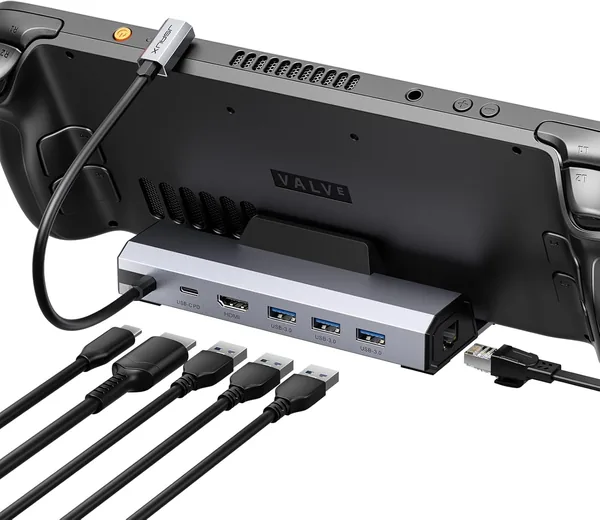 JSAUX 6 en 1 Estación de Acoplamiento Compatibile con Valve Steam Deck/OLED/ASUS ROG Ally X/Legion Go S/MSI Claw, HDMI 2.1 4K@120 – 6% de Descuento